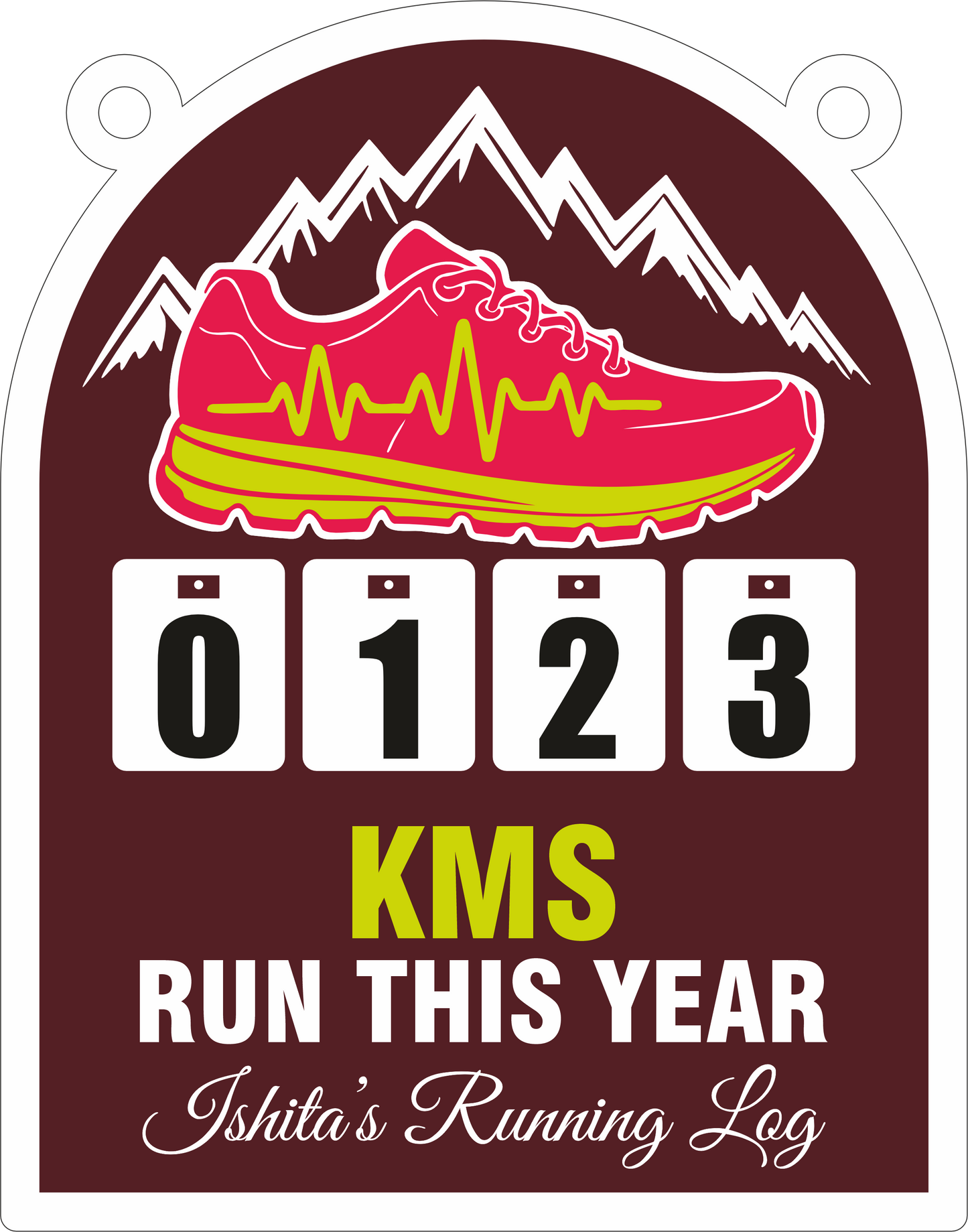 Personalized Running Log – Wall Hanging KM Tracker