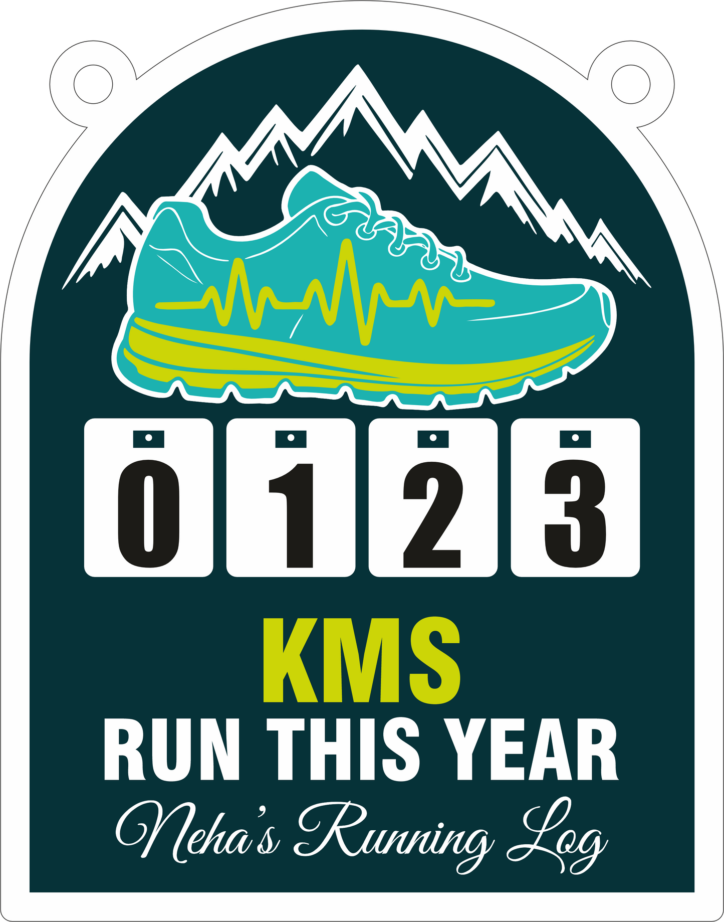 Personalized Running Log – Wall Hanging KM Tracker