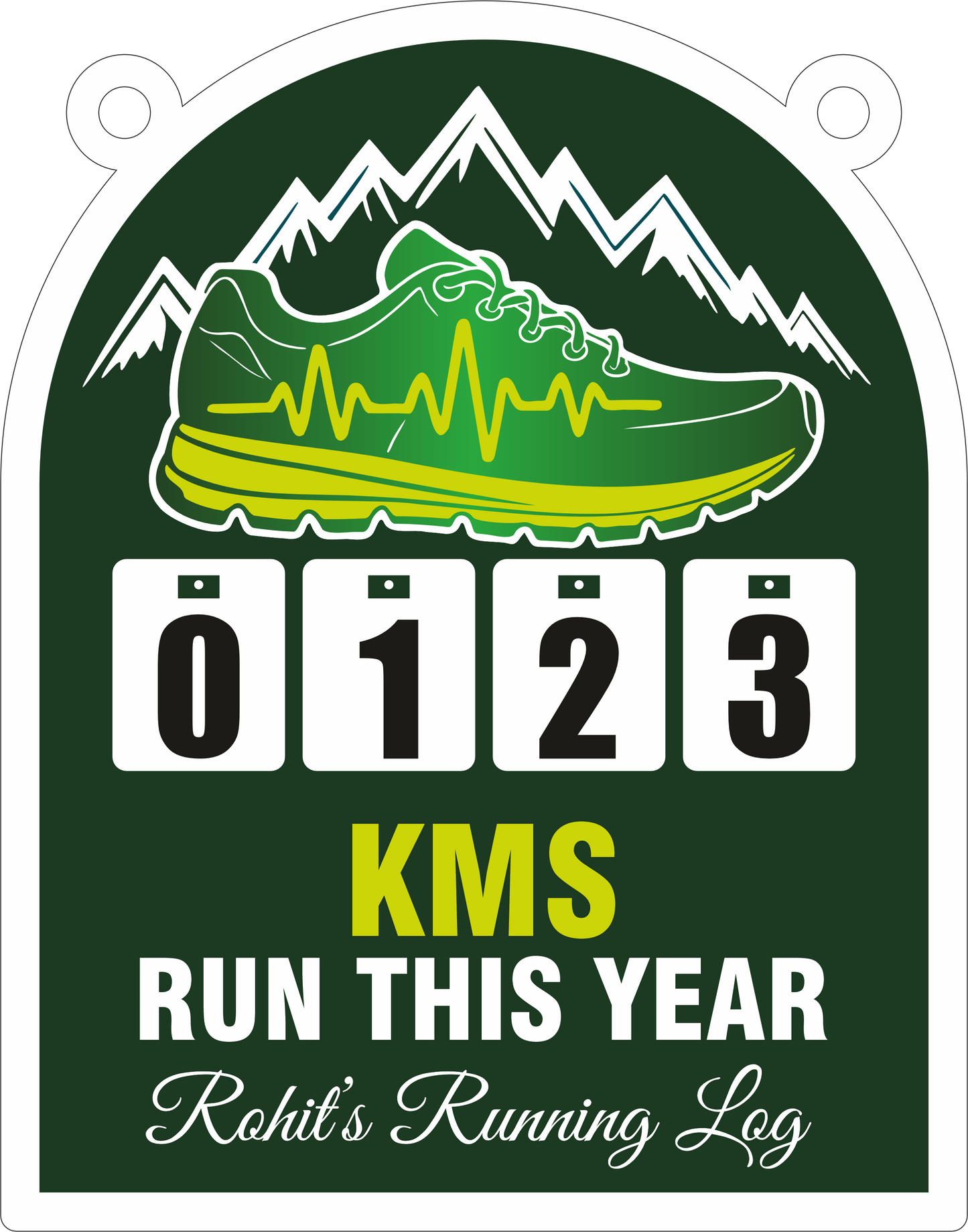 Personalized Running Log – Wall Hanging KM Tracker