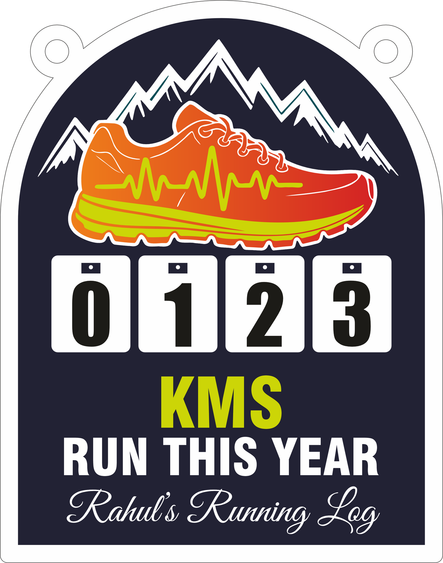 Personalized Running Log – Wall Hanging KM Tracker