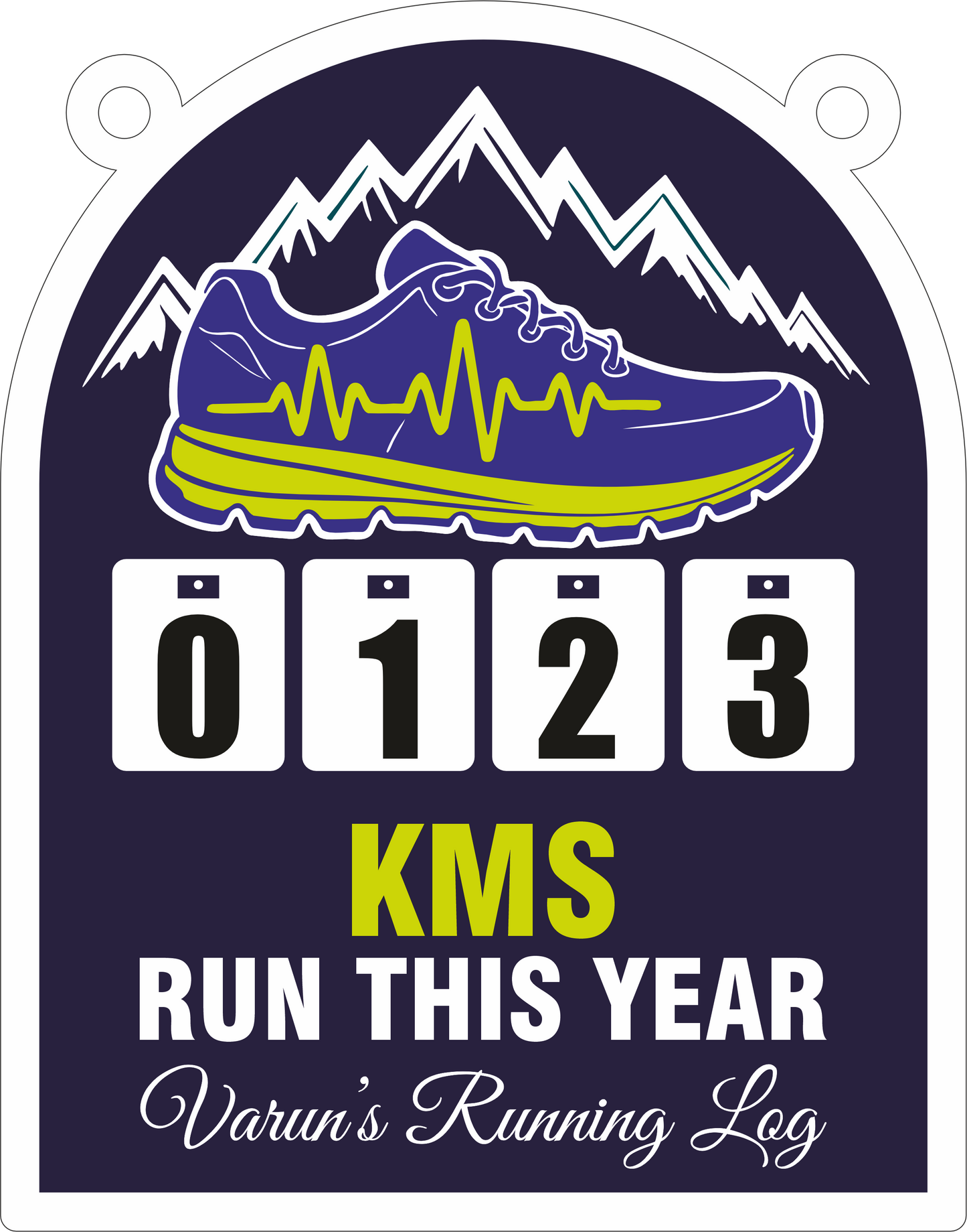 Personalized Running Log – Wall Hanging KM Tracker