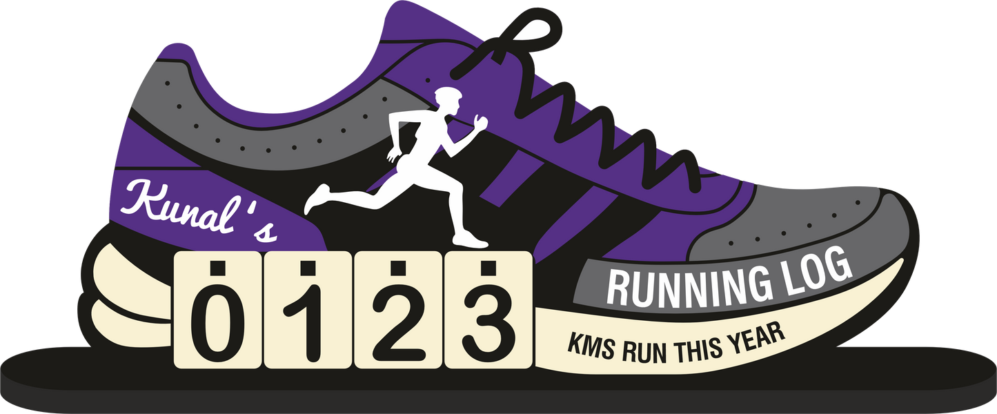 Personalized Running Log – Shoe Tabletop KM Tracker