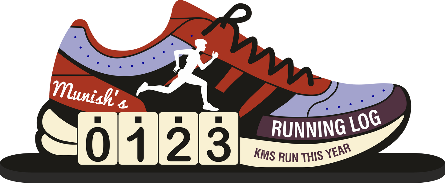 Personalized Running Log – Shoe Tabletop KM Tracker