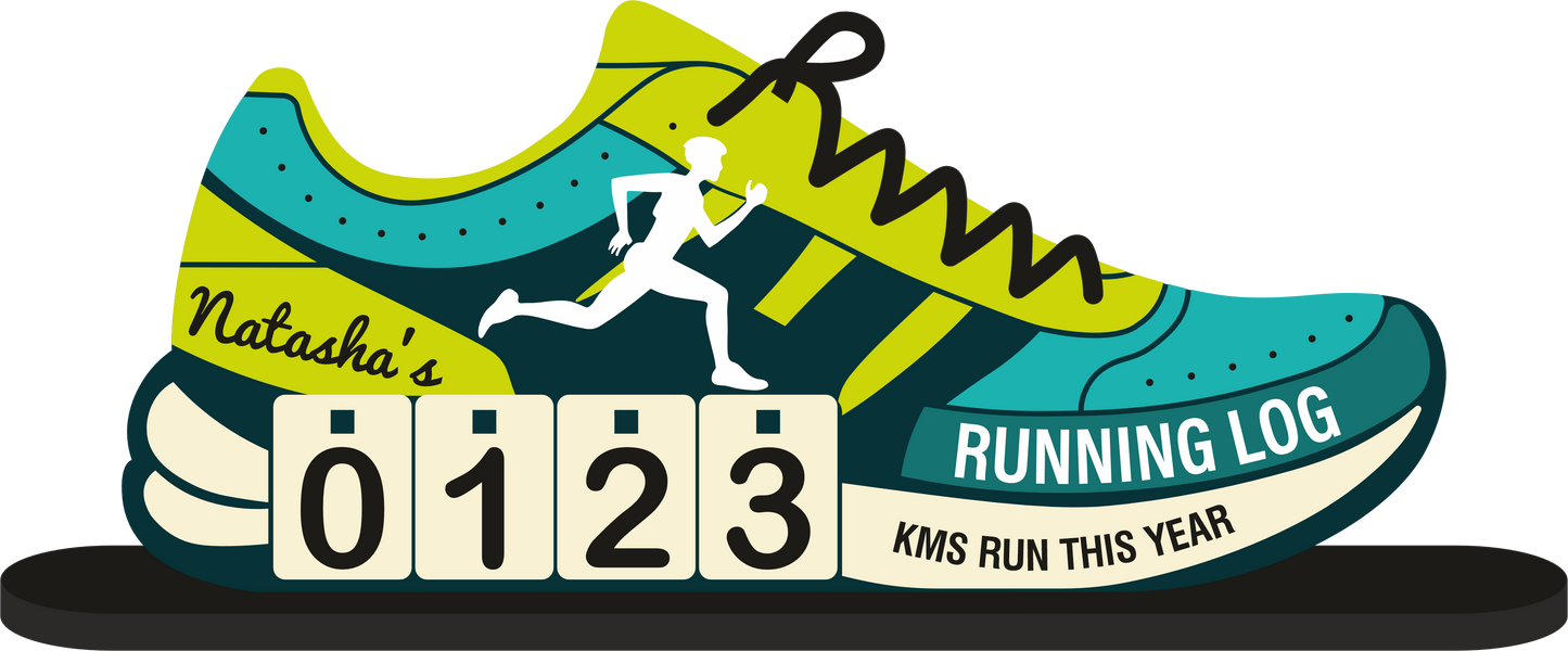 Personalized Running Log – Shoe Tabletop KM Tracker