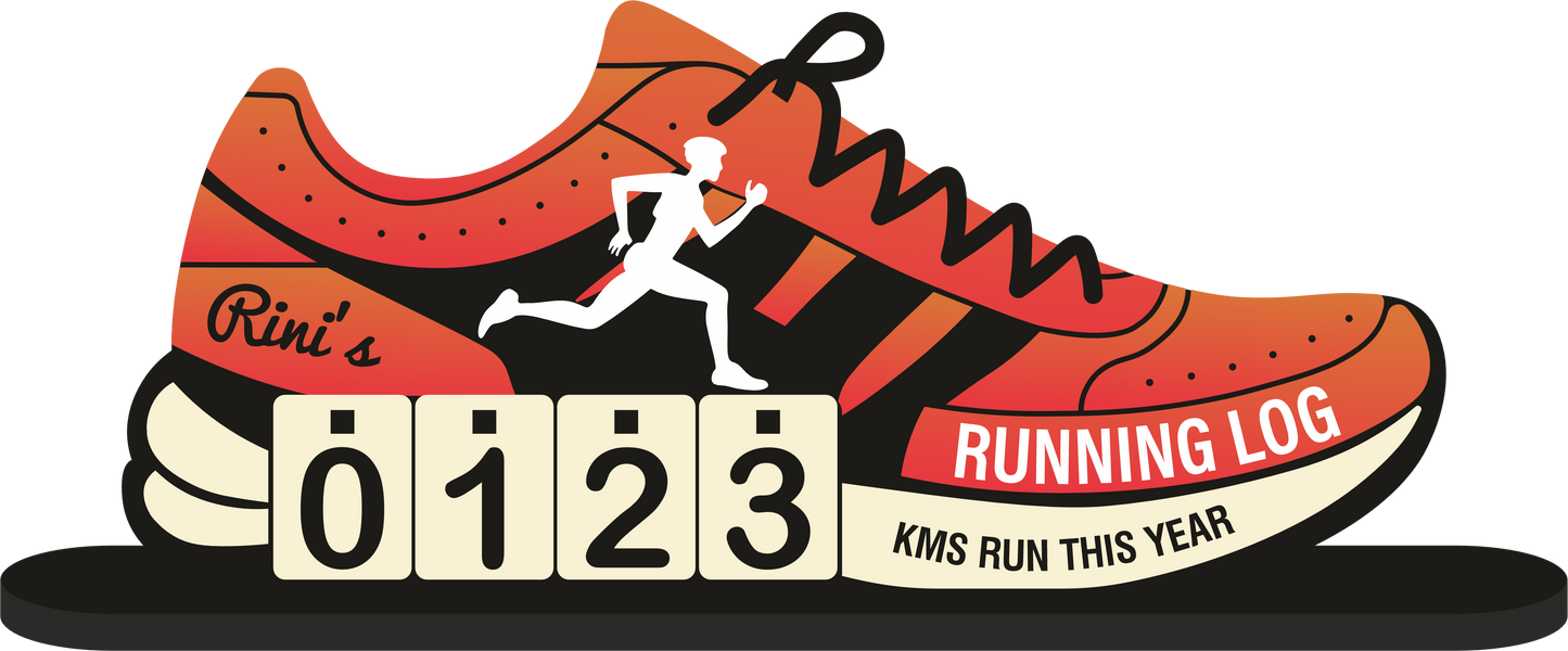 Personalized Running Log – Shoe Tabletop KM Tracker