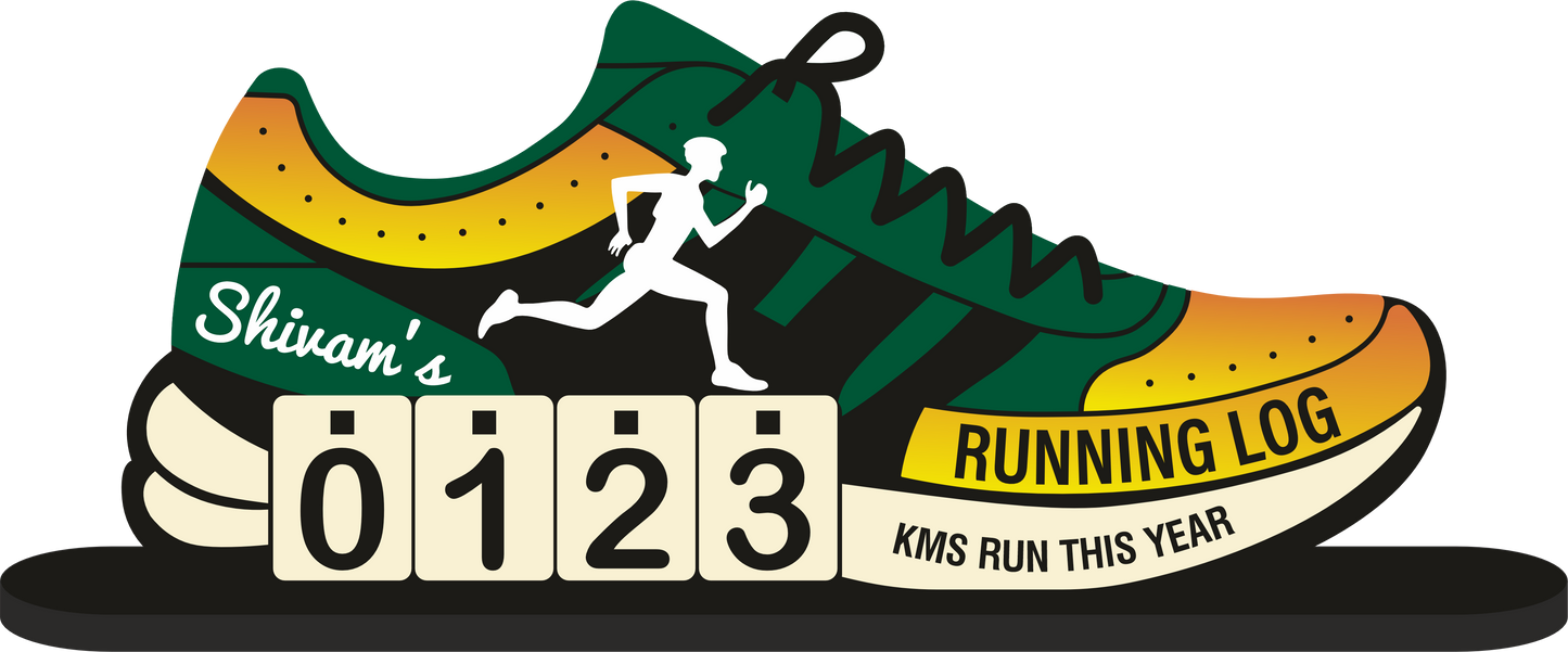 Personalized Running Log – Shoe Tabletop KM Tracker