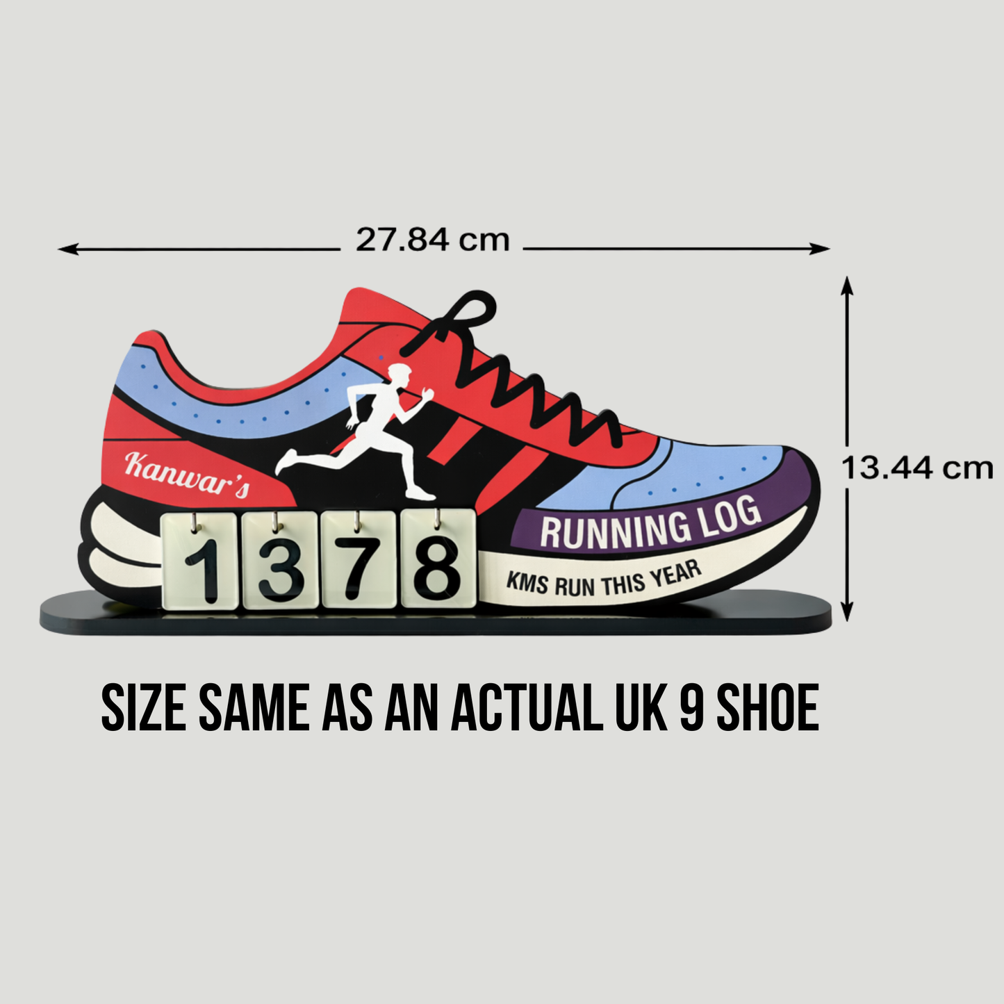 Personalized Running Log – Shoe Tabletop KM Tracker