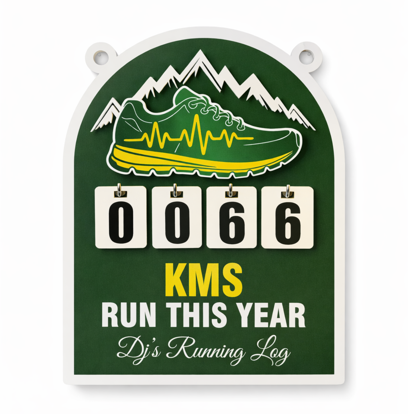 Personalized Running Log – Wall Hanging KM Tracker
